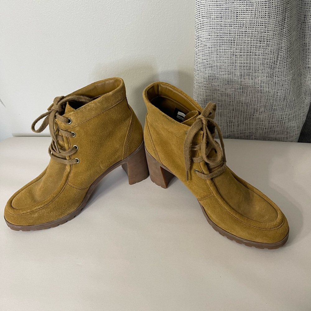 Timberland Women’s Allington Chukka Trapper Tan Heeled Combat Boots Size US 8 - Picture 2 of 9